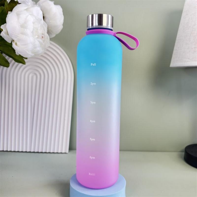 1000ML Handle Scrub Gradient Water Bottle, Large Capacity Space Cup for Outdoor Sports and Portable Use sports water bottle
