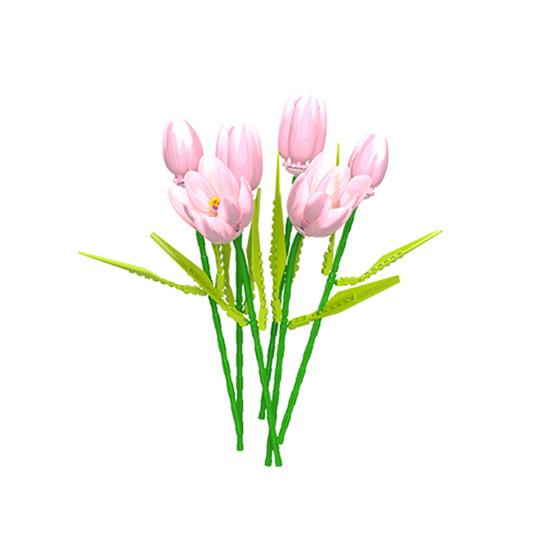 1/3/6 шт. Строительный блок ветка тюльпана DIY ручной работы красочный цветочный блок строительная игрушка