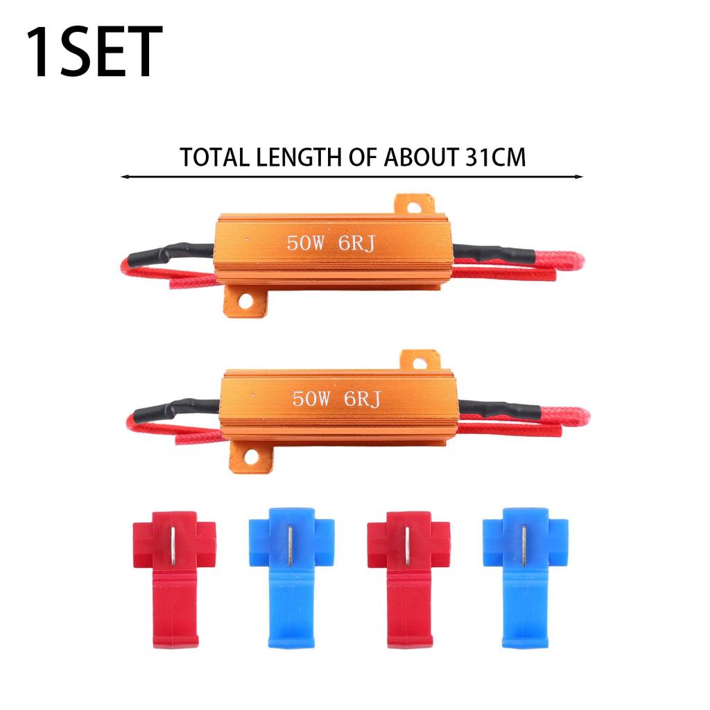 2pcs LED Indicator Ballast Load Resistor Flash Rate Relay Turn Signal Bulbs 50W 6 Ohm Load Resistor with 4 T-Taps