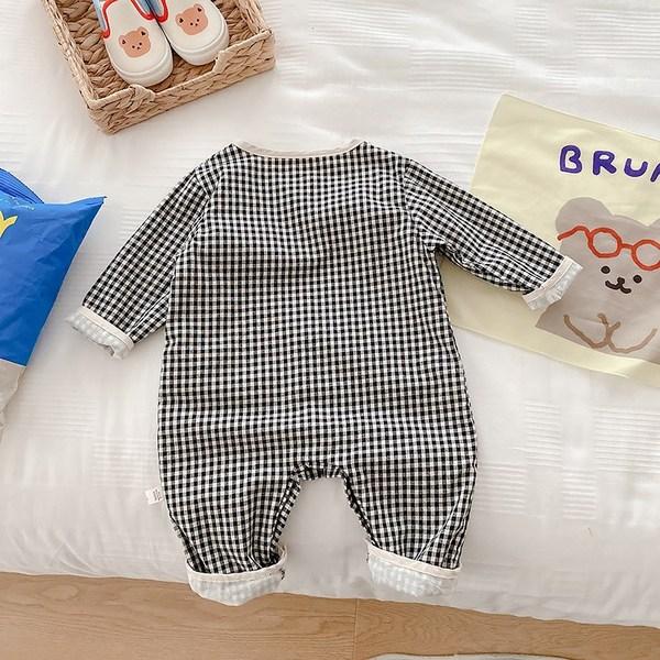 Pattern Check Pattern for Star Door Children Long -sleeved Space Suit Size 66, Korea Best Childrens Clothes