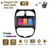 Автомобильный радиоприемник мультимедийный проигрыватель для PEUGEOT 206 206CC 206SW 2000-2008 2 Din Android Carplay GPS Авторадио 1+32 ГБ