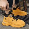 Весенние мужские высокие ботинки на платформе, уличные ботинки для защиты от холода, модные рабочие ботинки с вращающимися пуговицами для мужчин
