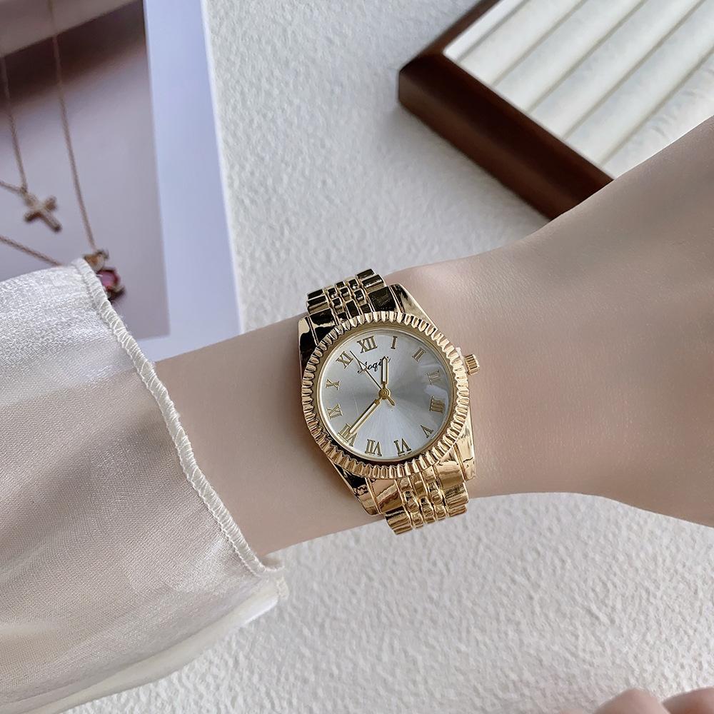 Gold Silver Steel Belt Diamond-encrusted High-end Women's Watch Simple Scale Alloy Rhinestone Quartz Watch Batch Watch
