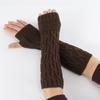 Fashion Elastic Soft Thick Warm Fingerless  Mittens Long Knitted Gloves Arm Warmers