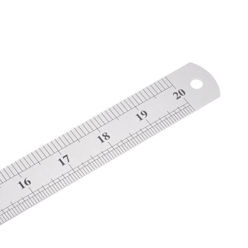 uxcell Stainless Steel Ruler, Straight Edge Measuring Tool for Woodworking, Painting, and Crafts, 50cm Long x 0.7mm Thick x 29mm Wide, Silver Tone