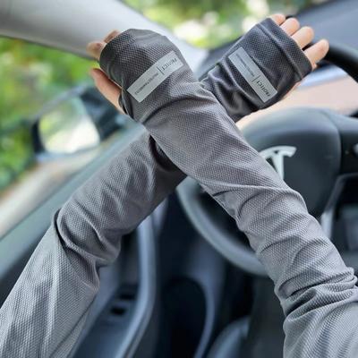 Защита от солнца Ice Sleeve, женские летние анти-УФ-нарукавники, тонкие, дышащие, большого размера, для вождения и езды на велосипеде, однотонные нарукавники