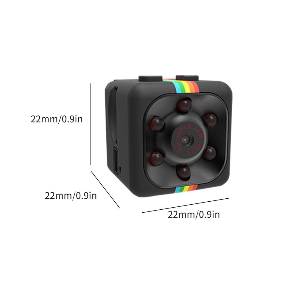 Mini SQ11 1080P HD Sports DV Camera Portable Night Vision with Motion Detection Wide Angle for Home Office