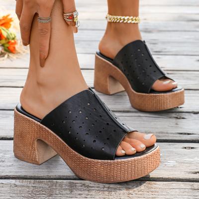 Новые босоножки с открытым носком на высокой платформе - летние легкие, увеличивающие рост, износостойкие, нескользящие, пляжные женские туфли