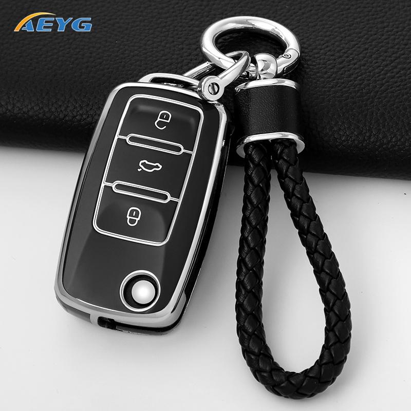 Чехол для ключа автомобиля для Volkswagen VW Polo Golf Passat Tiguan Beetle Caddy T5 Up Eos Skoda Octavia Seat Leon Altea