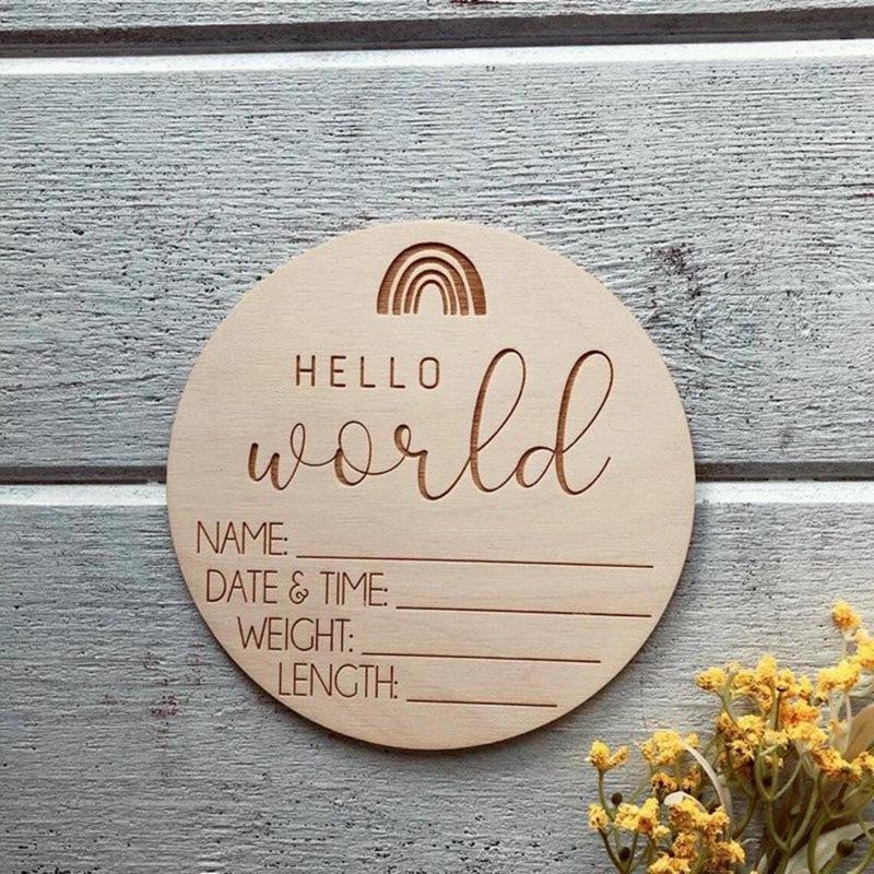 Newborn Baby Wristband Carved Wooden Art Deco Sign - Multi-Purpose Wall Decor For All Mounting Types Timeless Baby Idea Gift