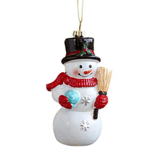 Мультяшные пластиковые украшения Санта, елочные дизайны, красочные рождественские украшения с