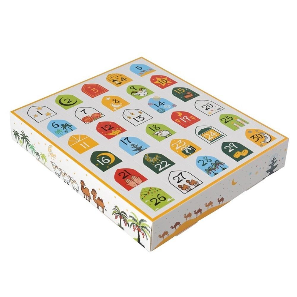 5pcs Eid Countdown Advent Calendar Gift Box Empty Ramadan Mubarak Surprise Gift Box 30Days Countdown Surprise Box Party