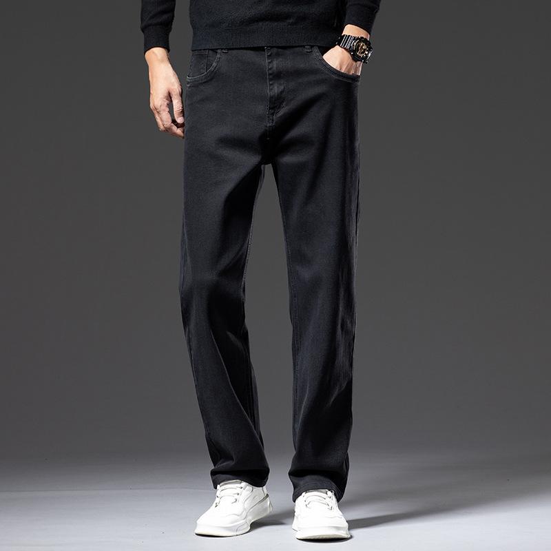 Мужские джинсы мужские свободные удобные широкие спортивные прямые эластичные повседневные большие размеры модели на все времена года длинные брюки