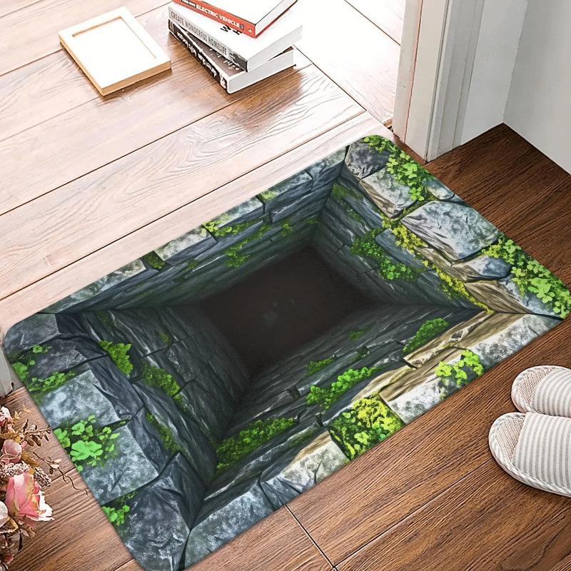 3D коврик-дверь с рисунком пещерной норы, противоскользящий, для входа, кухни, ванной, пола, ковер для сада, подстилка под ноги