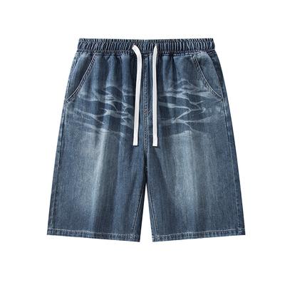 Новые свободные прямые джинсы Эластичный пояс Застежка на шнуровке