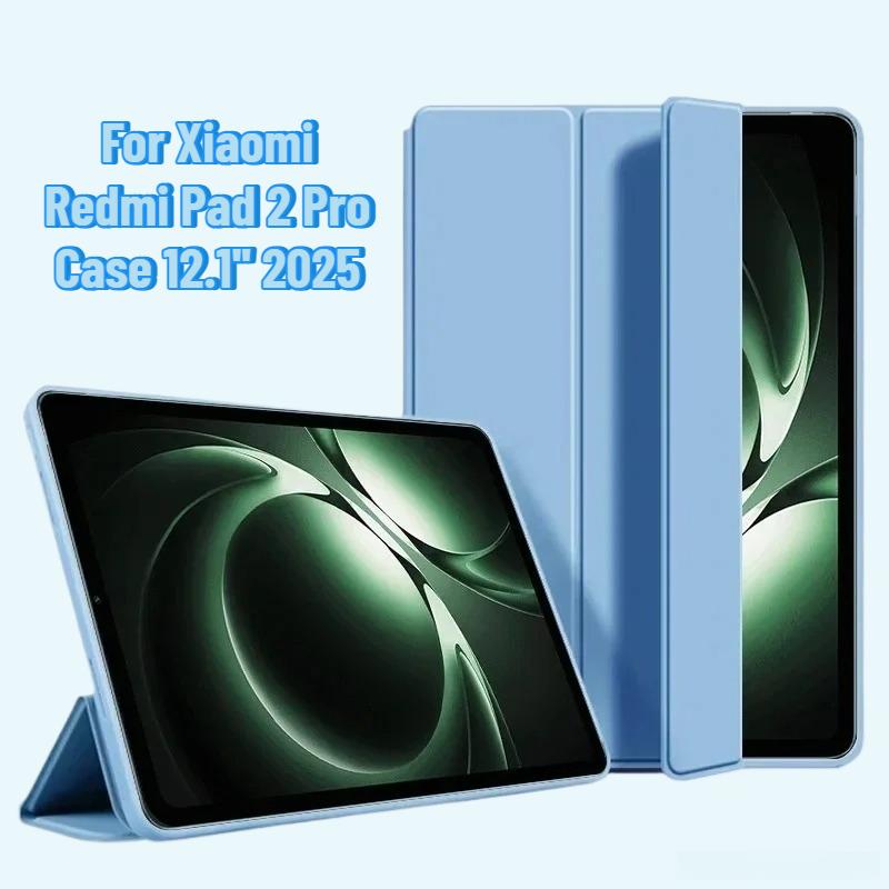 For Xiaomi Redmi Pad 2 Pro Case 12.1inch Flip Cover Tri-Fold Magnetic Stand TPU Back Cover Tablet Cases Auto Sleep/Wake up