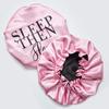 High Quality Custom Logo Long Sleeping Hat Satin Hair Bonnet with Snap and Wrap Silk Extra Large Bonnets