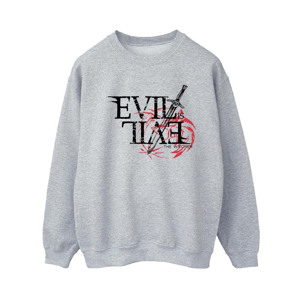 Netflix Womens/Ladies The Witcher Evil Is Evil Sweatshirt