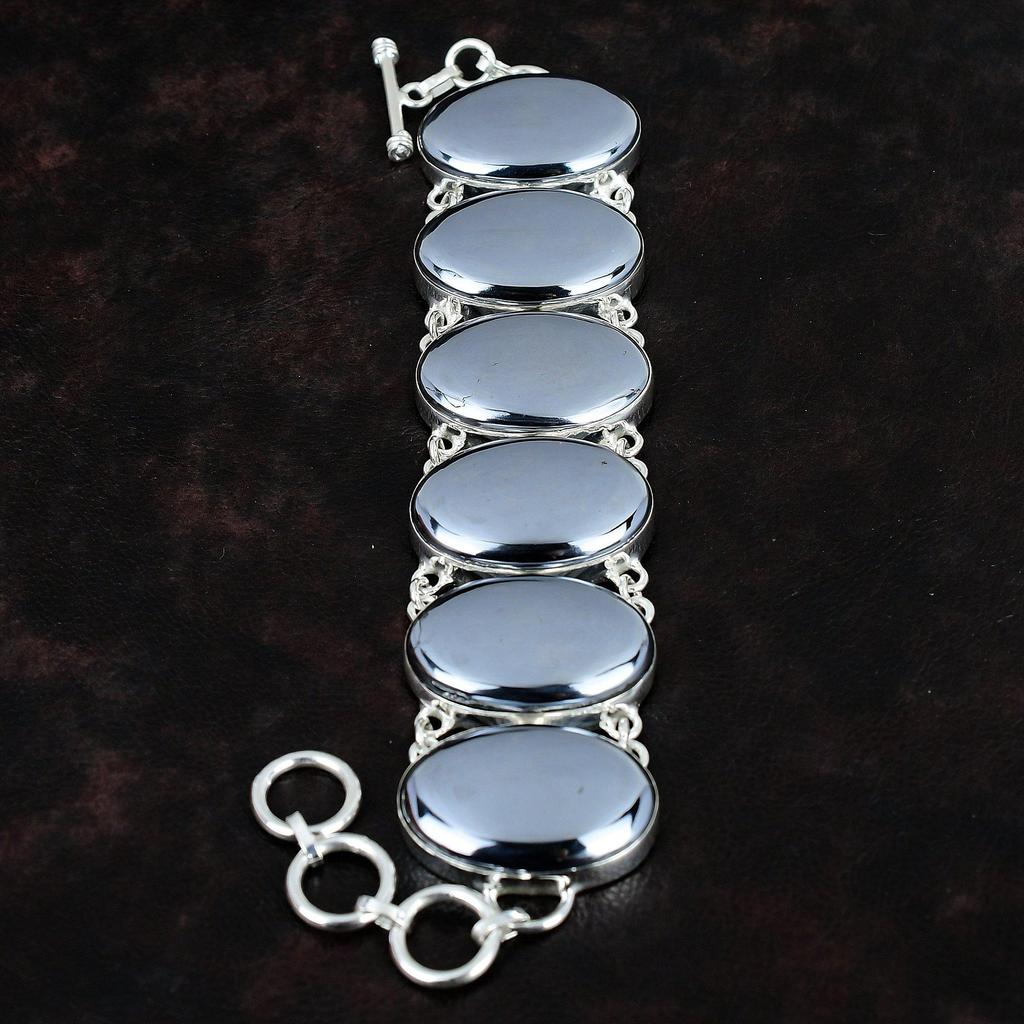 Браслет из шунгита Ювелирные изделия из натурального драгоценного камня Браслет из стерлингового серебра 925 пробы Регулируемый браслет-цепочка Подарок для нее Браслет из камня ручной работы