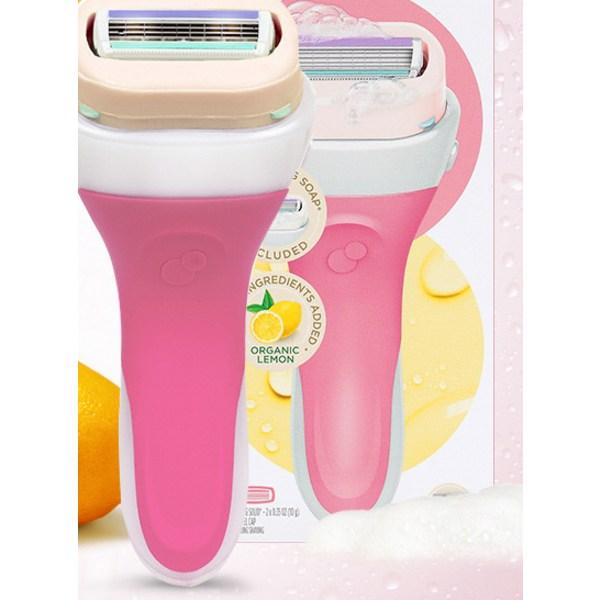 Chic Intuition Женская машинка для удаления волос Lemonberry Breeze с розовой ручкой + бритвенные лезвия, 2 шт., 1 шт., 1 шт., корейское бритвенное лезвие