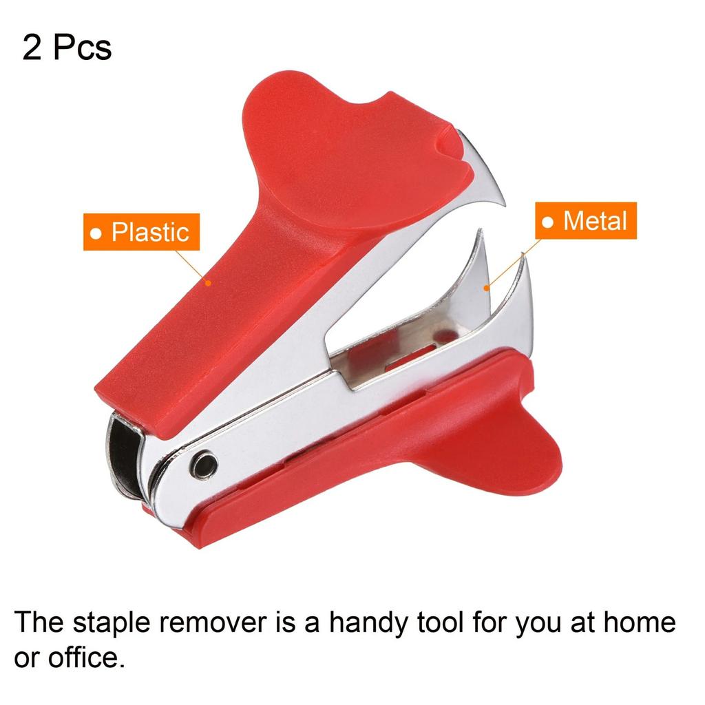 2 Pack Red Staplers Puller Steel Jaw Home Staple Remover Tools, Efficient And Ergonomic Work Supplies For Easy Staple Removal