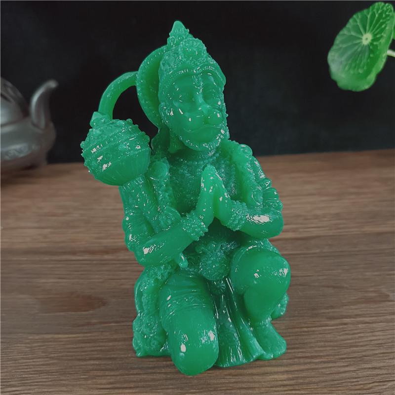 Jade Color Hanuman Statue Sculpture Big Resin Ornaments Hindu Monkey God Buddha Statues Figurine Home Decoration Lucky Gifts