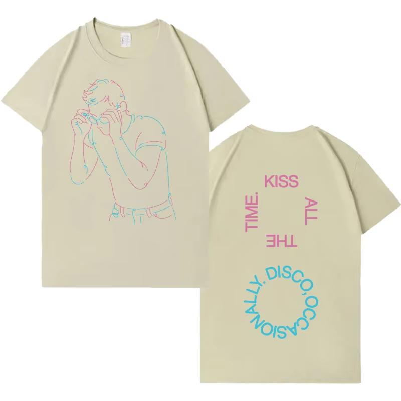 Singer Harry Styles Kiss All The Time Disco Occasionally 2026 Manga pure Cotton T Shirt Mens Womens Fashion Casual Tshirt