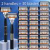 Six-Layer Razor Blade Shaver with Metal Holder for Hair Removal