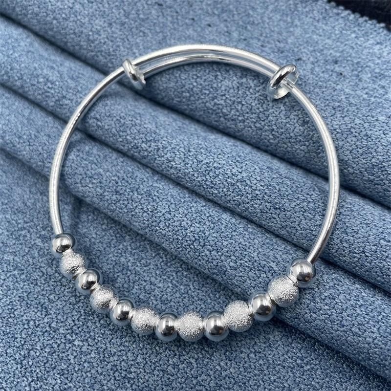 Charm 925 Sterling Silver Luxury Bead Bracelet Bracelet Cute Feminine Fashion Party Wedding Jewelry With Adjustable