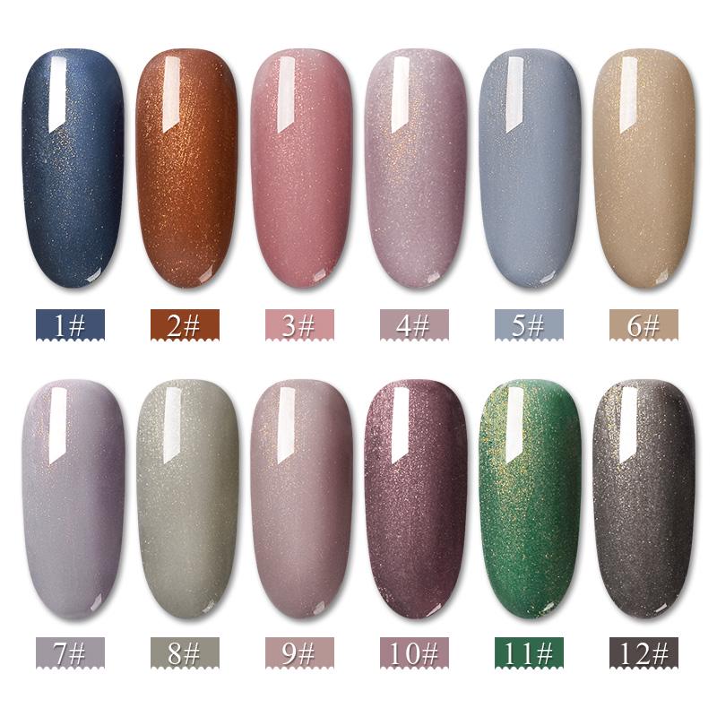 RBAN NAIL 7 мл 12 цветов УФ-светодиодный гель с золотыми блестками Soak-Off УФ-полуперманентный лак-лак