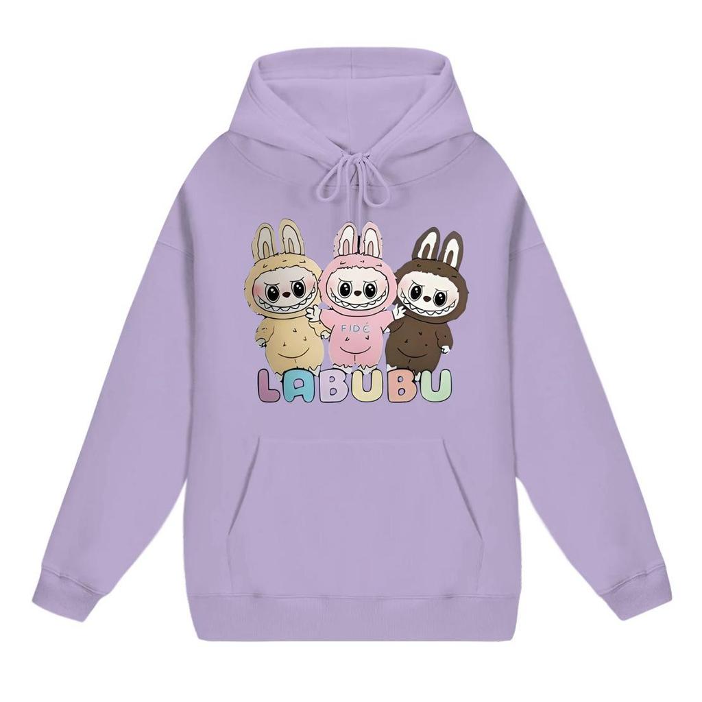 Детский свитшот с капюшоном Labubu2025: Европейско-американский модный тренд для детей среднего возраста осень/зима