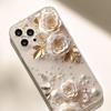 Прозрачный противоударный чехол для iPhone 14/15/16/17 Pro Max с дизайном «Шампанское и цветы»