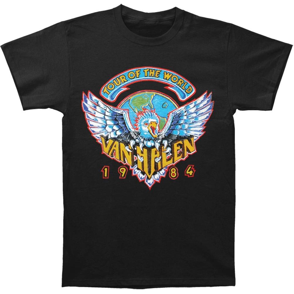 Мужская футболка Van Halen Тур по миру 1984 Маленькая Черная