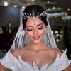 Handmade Rhinestone Bridal Headpiece: Wedding Hair Accessory & Forehead Chain