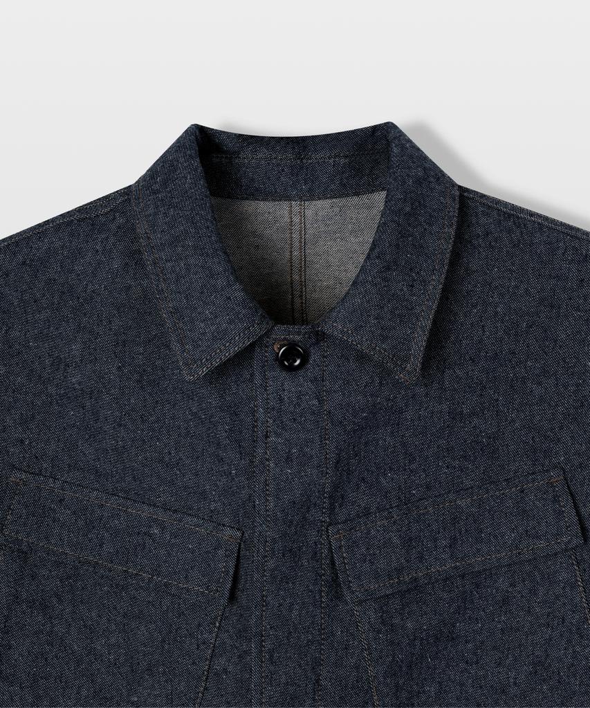 Mannergram [Imported Fabric] Indigo Fatigue Jacket