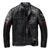 Китайский размер Мужская кожаная куртка из натуральной коровьей кожи Мотоциклетные байкерские куртки Мужская одежда