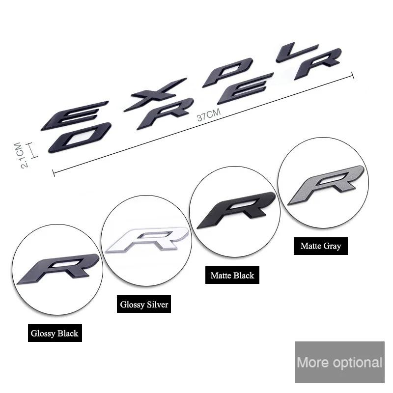 YCGQ2 Chrome Black Logo Explorer Emblem Leters Car Front Hood Emblem Bonnet Bagde For Ford Explorer 4 5 6 Explorer Sticker Accessories