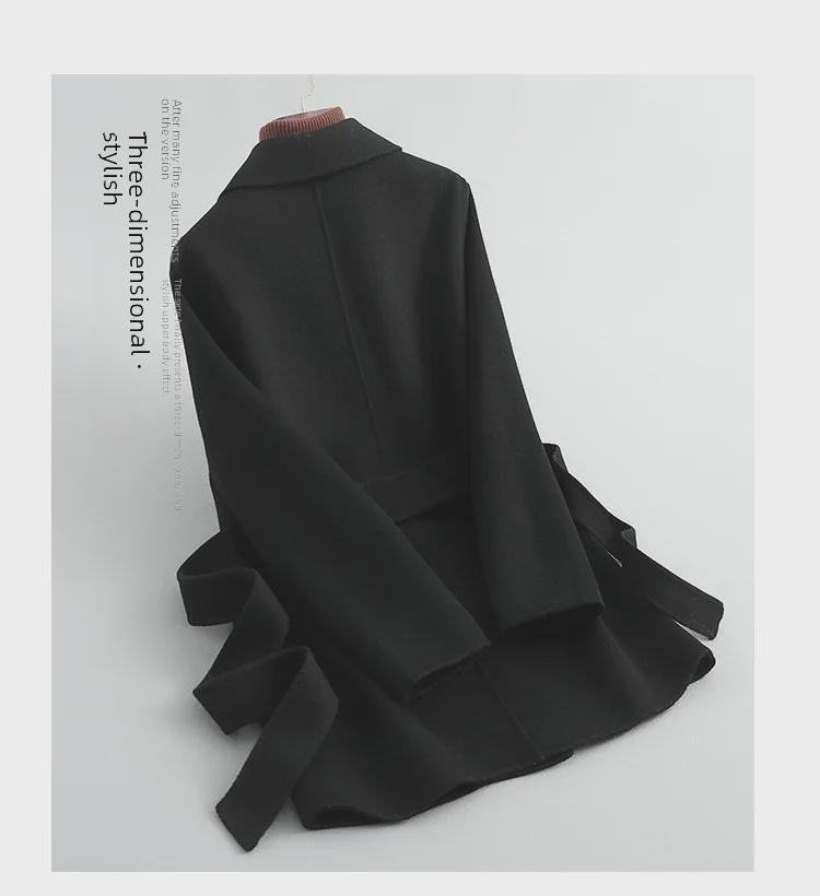 Женское короткое двухстороннее кашемировое пальто - коллекция осень/зима 2024 г.