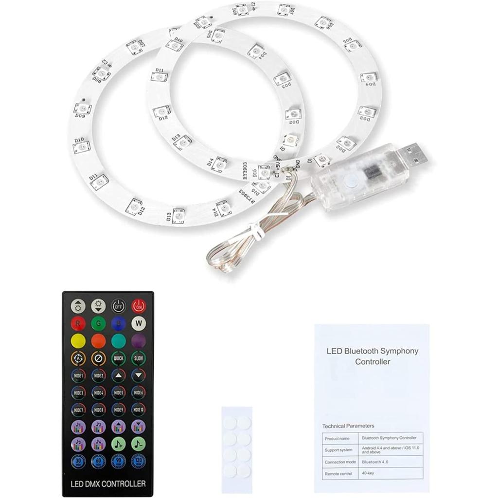 Светодиодная панель RGB, 8 цветов, 400 эффектов, синхронизация цветов под музыку, аксессуары для самостоятельного украшения, кольцевые световые полосы для PS5, приложение/ИК-пульт дистанционного управления