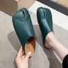 Новинка, туфли с раздельным носком, женские тапочки, кожаные шлепанцы с круглым носком, удобные мюли, женские сандалии-башмаки, шлепанцы