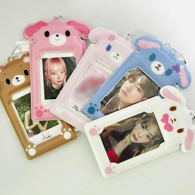 Держатель для фотокарточек K-pop, Защитный чехол для карточек айдолов K-pop, Держатели для карт уникальной формы, Сумка-аксессуар для студенческих проездных, Набор брелоков
