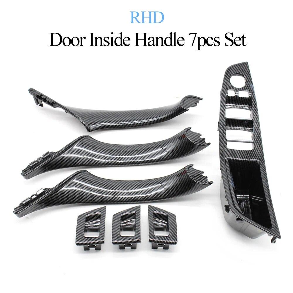 LHD RHD Carbon Fiber Car Interior Door Armrest Pull Handle Panel Trim Set For BMW 5 Series F10 F11 520i 523i 525i 528i 530i 535i