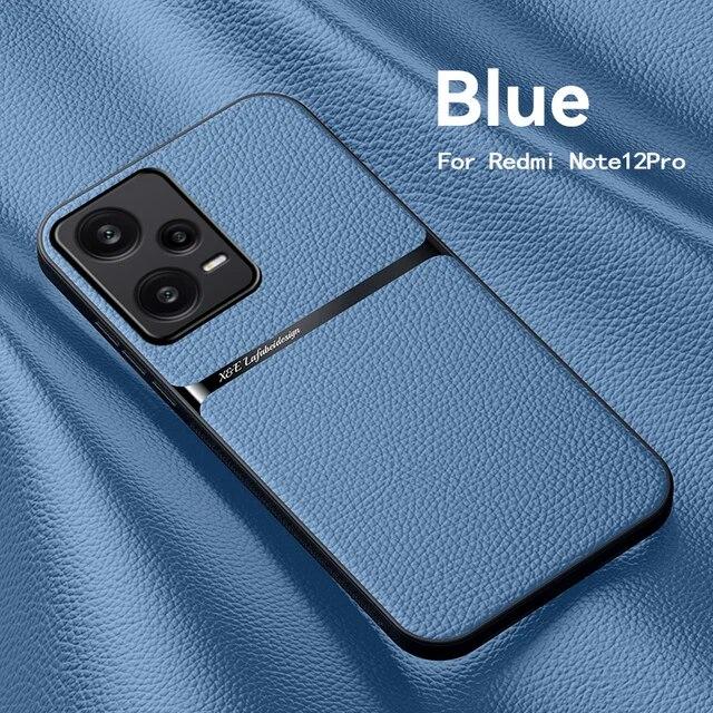 Для Xiaomi Redmi Note 13 Pro Plus автомобильный магнитный держатель силиконовый чехол для Redmi Note 12 Note 11 ProPlus 10S 9S кожаная текстура противоударная задняя крышка