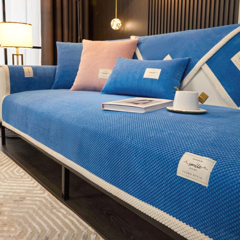 Вельветовая подушка для дивана, зимний утолщенный плюшевый нескользящий комплект, теплый бархатный чехол для дивана, задняя крышка, ткань, полотенце