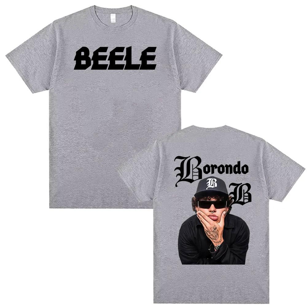 Rap Singer Beele Borondo Album Logo Graphic T-shirt for Men and Women, Harajuku Retro Summer Print 100% Pure Cotton T-shirt