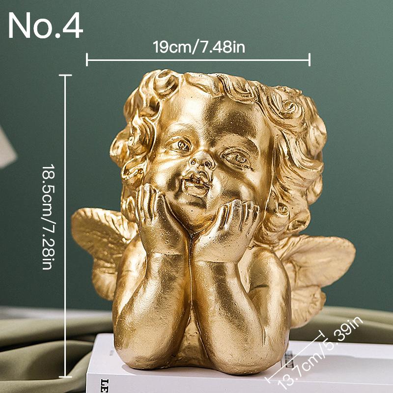 Милый цветочный горшок с ангелом, сочный горшок, кашпо из смолы, домашний декор, украшение для дома, настольные украшения, горшок для растений бонсай