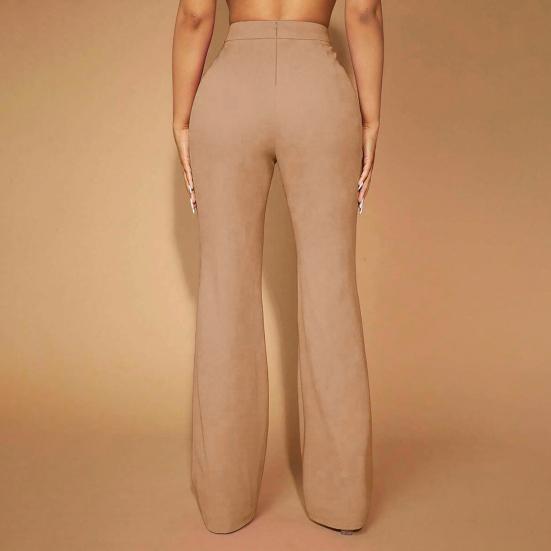 Женские брюки от костюма с высокой посадкой, однотонные, с застежкой-молнией, классические брюки для платья, для бизнеса, для работы, для поездок, для школы