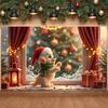 Christmas Banner Gift Box Pattern Christmas Party Banner Pet Christmas Banner Pet Theme For Home Decoration Holiday Celebration