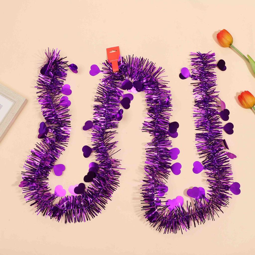 10 шт. Рождественские ленты, елочные декоративные мишурные гирлянды для вечеринок, 2 м, разноцветные полоски, украшения для свадебной комнаты на День святого Валентина