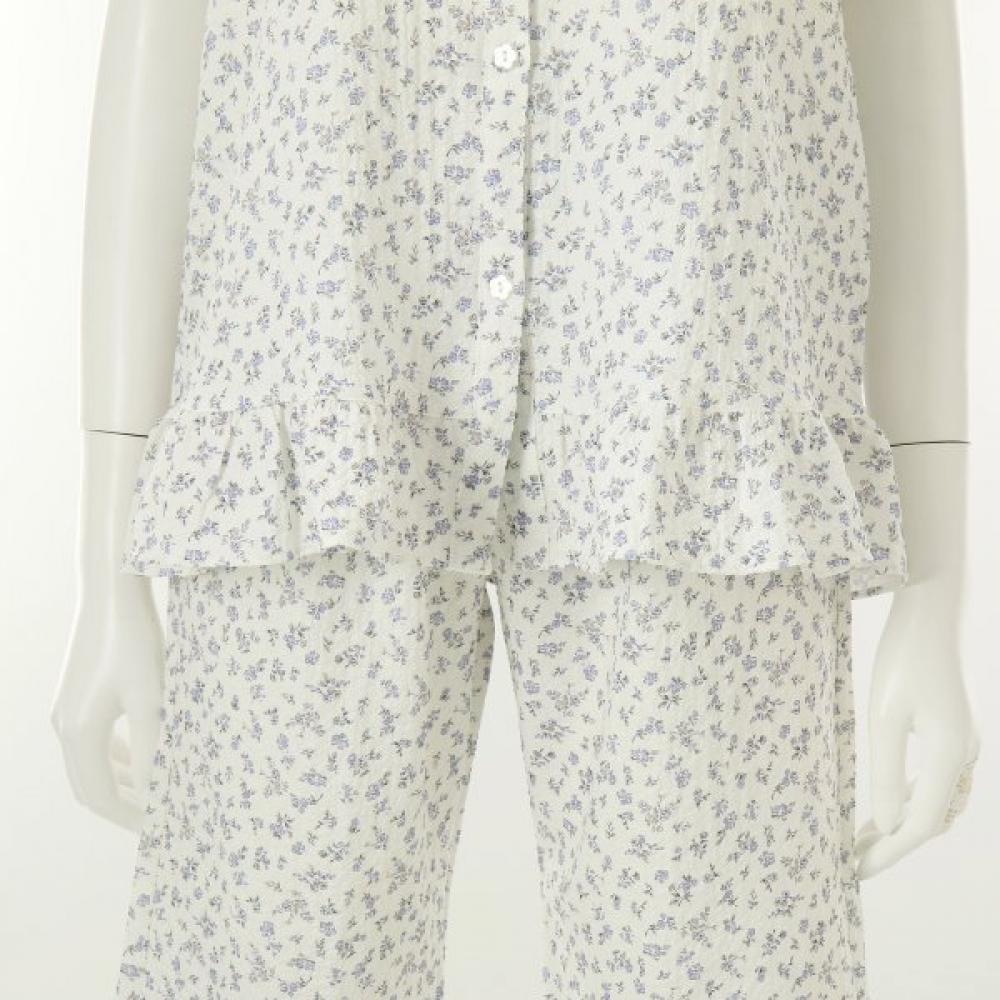 Venus Cool Polyester Pleated Small Flower Pajamas[vpas209w]